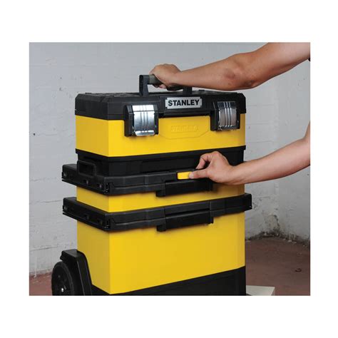 stanley metal tool box on wheels|tool trolley on wheels screwfix.